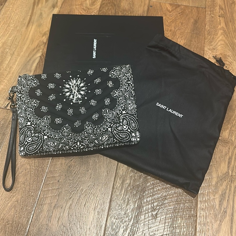 EUC YSL Paisley Clutch